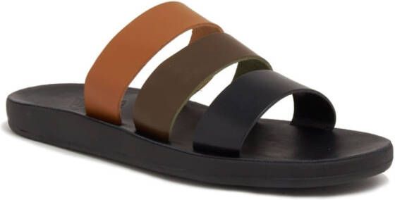 Ancient Greek Sandals Minas Comfort leren slippers Zwart