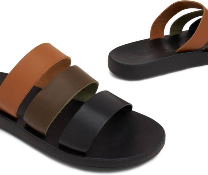 Ancient Greek Sandals Minas Comfort leren slippers Zwart