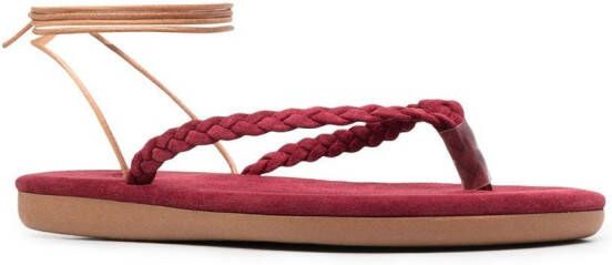 Ancient Greek Sandals Plage sandalen met veters Rood
