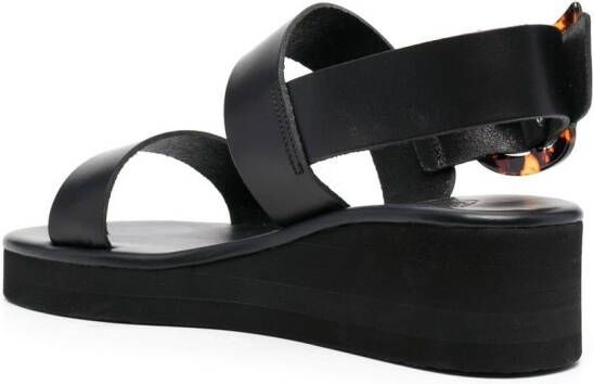 Ancient Greek Sandals 45 mm sandalen met dubbel bandje met sleehak Zwart