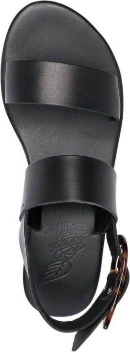 Ancient Greek Sandals 45 mm sandalen met dubbel bandje met sleehak Zwart