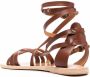 Ancient Greek Sandals Satira gladiator leren sandalen Bruin - Thumbnail 3