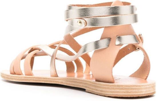 Ancient Greek Sandals Satira sandalen met enkelbandje Beige