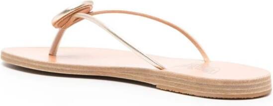 Ancient Greek Sandals Strovilos leren teenslippers Goud