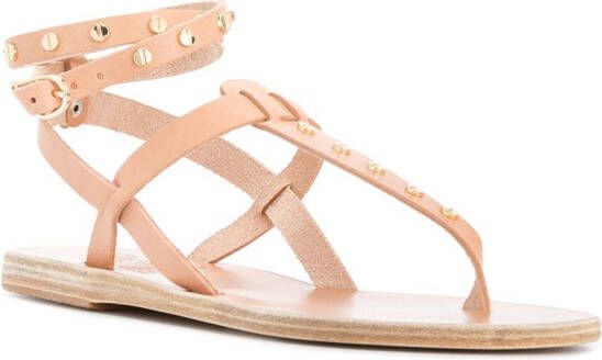 Ancient Greek Sandals studded T-bar sandals Beige