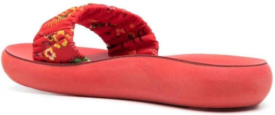 Ancient Greek Sandals Tayegete slippers met bandanaprint Rood