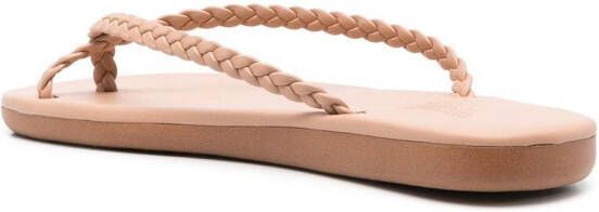 Ancient Greek Sandals Teenslippers met gevlochten band Beige