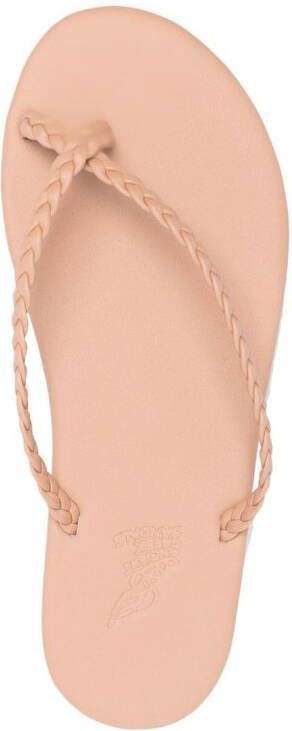 Ancient Greek Sandals Teenslippers met gevlochten band Beige