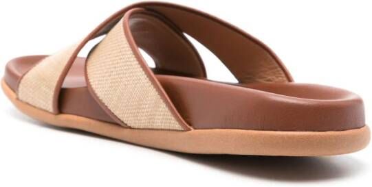 Ancient Greek Sandals Thais slippers met basket weving Beige