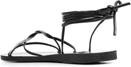 Ancient Greek Sandals Treli sandalen verfraaid met kristal Zwart