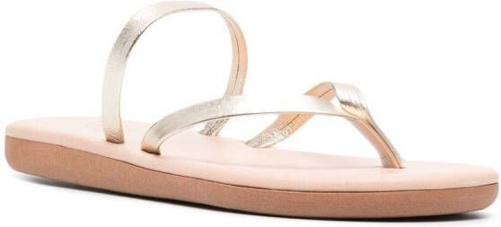 Ancient Greek Sandals Vachetta leren teenslippers Metallic