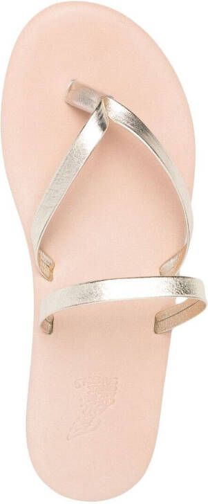 Ancient Greek Sandals Vachetta leren teenslippers Metallic