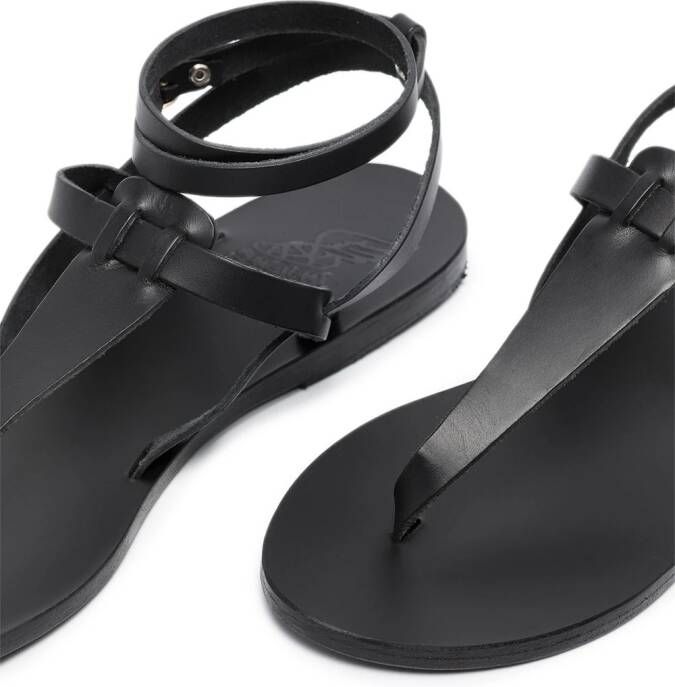 Ancient Greek Sandals zwarte leren sandalen van Estia