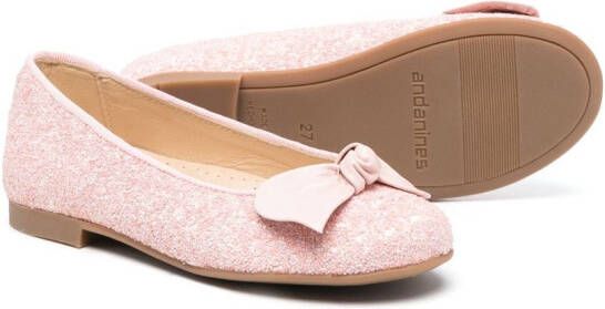 ANDANINES Ballerina's met strikdetail Roze