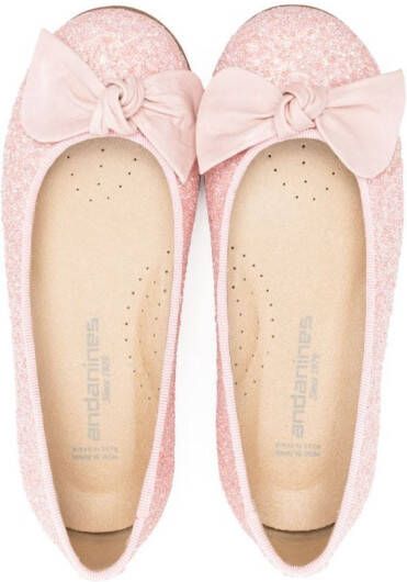 ANDANINES Ballerina's met strikdetail Roze