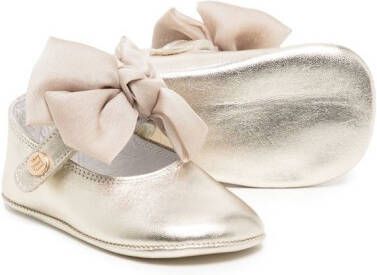 ANDANINES Leren ballerina's Goud