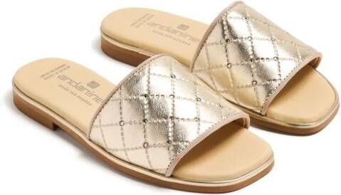 ANDANINES Leren sandalen met metallic afwerking Goud