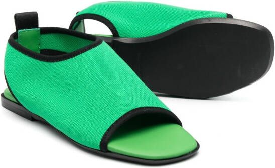 Andrea Montelpare Sandalen met contrasterende afwerking Groen