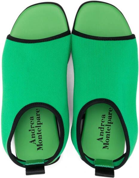 Andrea Montelpare Sandalen met contrasterende afwerking Groen