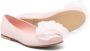 Andrea Montelpare Leren ballerina's met bloemapplicatie Roze - Thumbnail 2