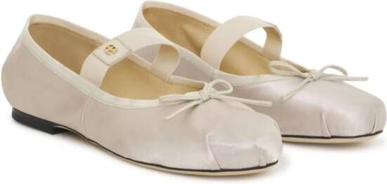 ANINE BING Jolie satijnen ballerina's Beige