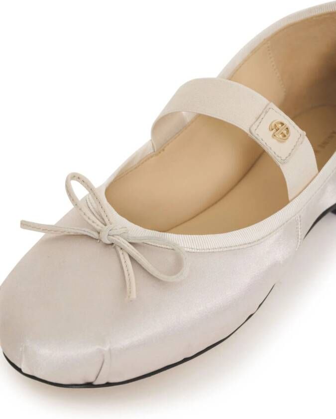 ANINE BING Jolie satijnen ballerina's Beige