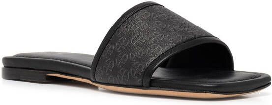 ANINE BING Ria slippers met monogramprint Zwart