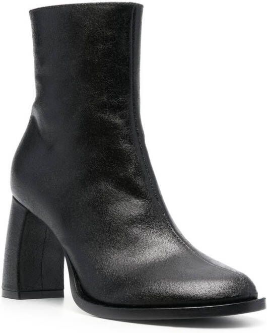 Ann Demeulemeester Cut leren enkellaarzen Zwart
