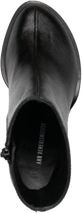 Ann Demeulemeester Cut leren enkellaarzen Zwart