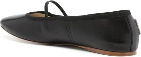 A.P.C. Leren ballerina's met ronde neus Zwart