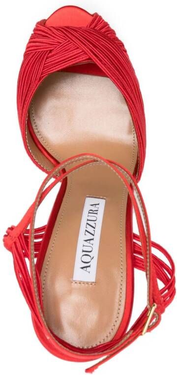 Aquazzura 135 mm sandalen met gedraaid detail Rood