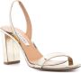 Aquazzura 85mm So Nude metallic leather sandals Goud - Thumbnail 2