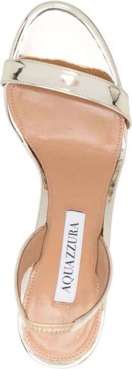 Aquazzura 85mm So Nude metallic leather sandals Goud