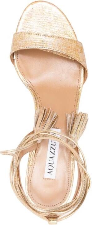 Aquazzura Alu 50mm metallic sandalen Goud