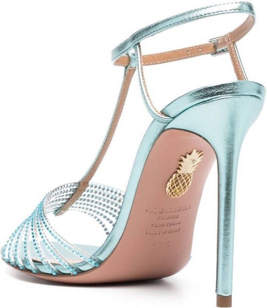 Aquazzura Amore Mio sandalen met kristal Blauw