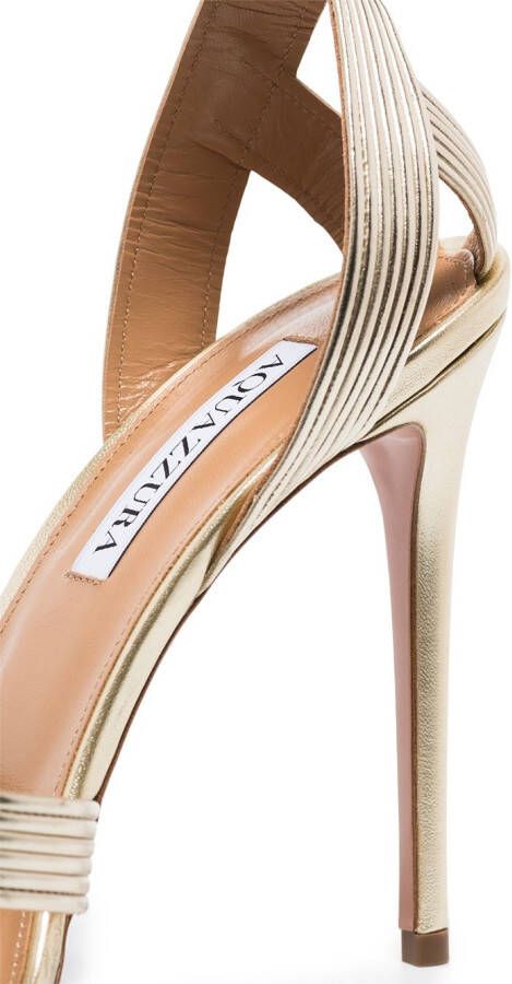 Aquazzura Ari 105 leren sandalen Goud