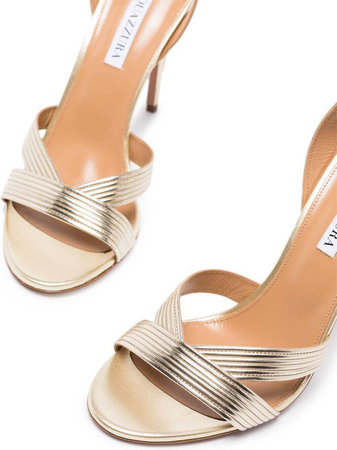 Aquazzura Ari 105 leren sandalen Goud