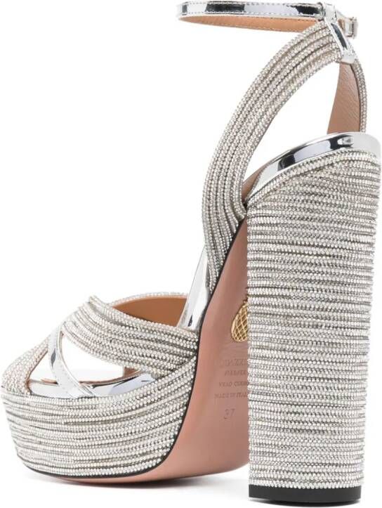 Aquazzura Ari sandalen met plateauzool Zilver