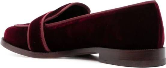 Aquazzura Astria loafers met fluwelen-effect Rood