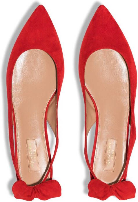 Aquazzura Ballerina's met strik Rood