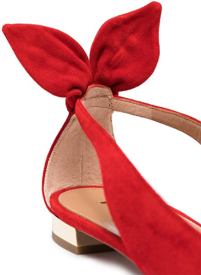 Aquazzura Ballerina's met strik Rood