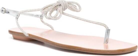 Aquazzura Capri Nights leren sandalen Zilver