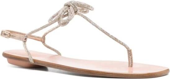 Aquazzura Capri Nights leren sandalen Goud