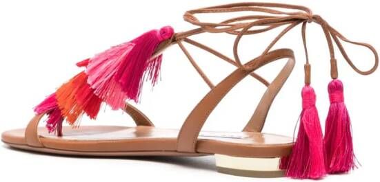 Aquazzura Capri sandalen met kwastjes Bruin