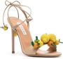 Aquazzura Citrus Punch 105 raffia sandalen Beige - Thumbnail 2