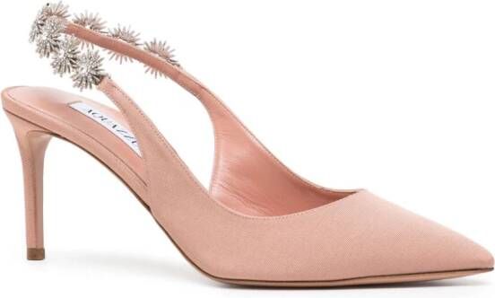 Aquazzura Comet Link grosgrain pumps Roze