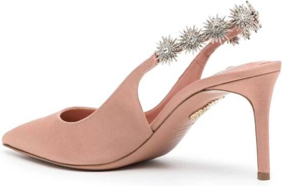 Aquazzura Comet Link grosgrain pumps Roze