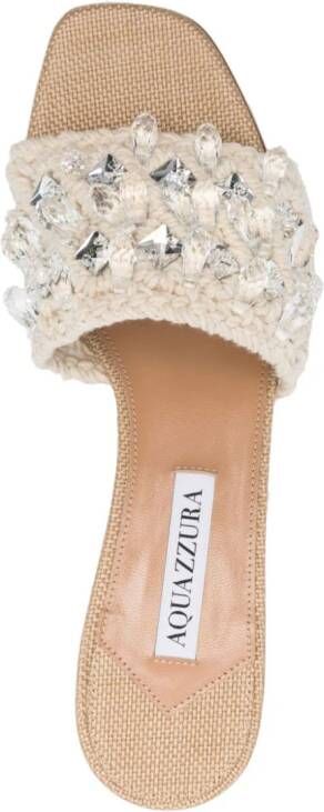 Aquazzura Crystal Cote 50 muiltjes Beige