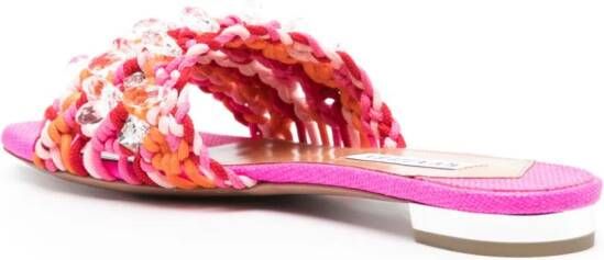 Aquazzura Crystal Cote slippers Roze