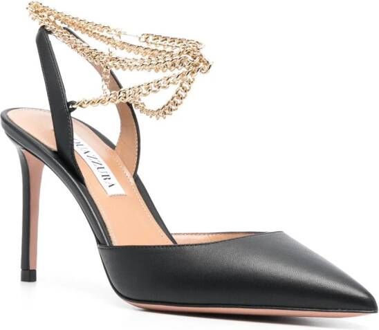 Aquazzura Flash leren pumps Zwart